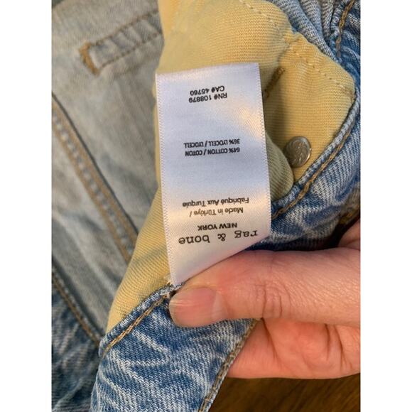 Rag & Bone Logan Mid Rise-Wide Leg Jeans–Light Wash Denim-Cotton Blend–Womens-27 - Picture 7 of 8